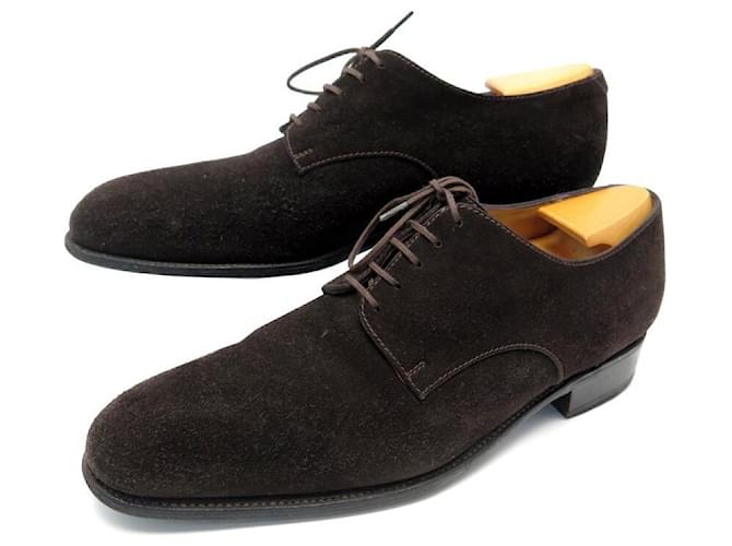 JM WESTON SAVILE 575 6D 40 SCARPE DERBY SCARPE CAMOSCIO MARRONE SCARPE