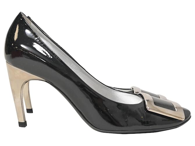 Décolleté con fibbia Roger Vivier in pelle verniciata nera Nero