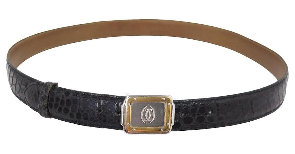 CINTURA CARTIER SANTOS IN PELLE DI COCCODRILLO MARRONE TAGLIA 95 CINTURA IN PELLE DI COCCODRILLO