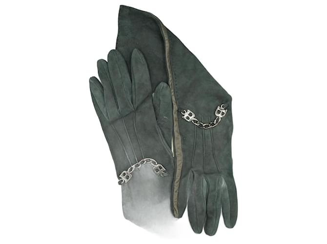 Blumarine Guanti de Ante Gris Grigio