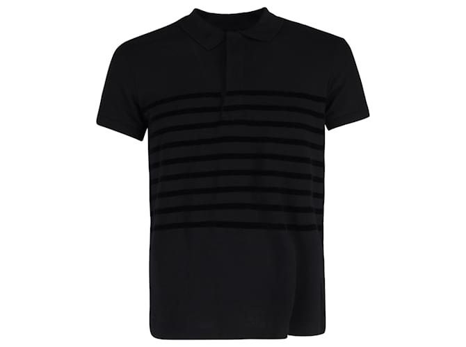Polo Jean Paul Gaultier in cotone a righe nere Nero