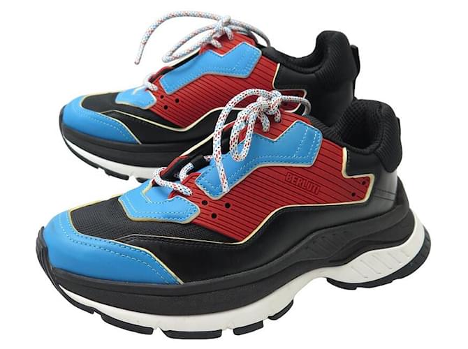 NUOVE SCARPE BERLUTI SNEAKERS GRAVITY 4781 40 SCARPE SNEAKERS IN TELA DI PELLE Multicolore