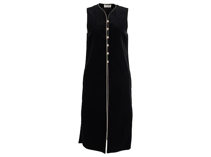 Autunno di Saint Laurent 1976 Abito gilet caftano tunica della collezione russa in velluto nero