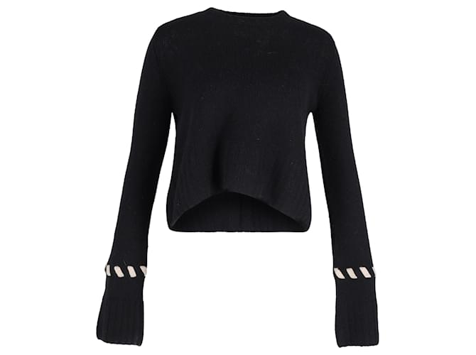 Maglione Khaite Colette con cuciture a contrasto in lana nera Nero