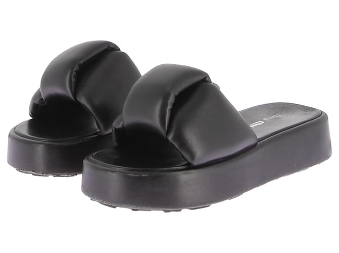 Sandali Miu Miu T.EU 40 Pelle Nero