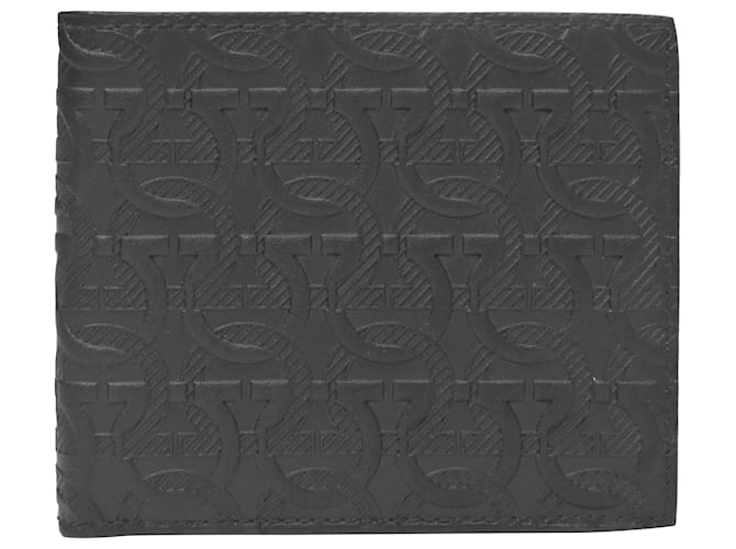 Salvatore Ferragamo Portafoglio Gancini Bi-Fold Ferragamo in pelle Nera Nero