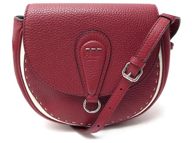 NUOVA BORSA A MANO SELLA SELLERIA FENDI 8BT304 Borsa a tracolla in pelle Rosso