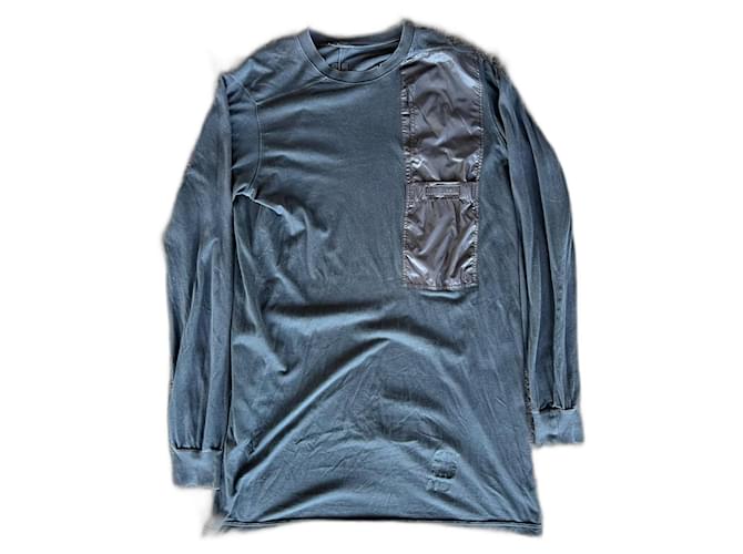 Rick Owens Maglietta nera tattica a maniche lunghe in cotone taglia M per uomo Marrone Nero