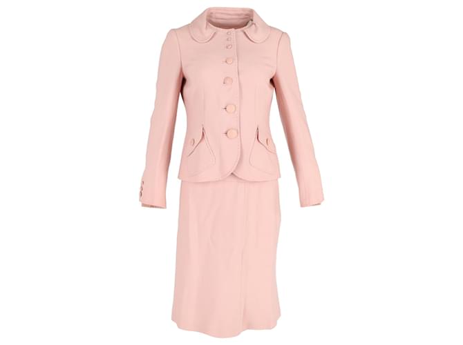 Completo blazer e gonna Moschino Cheap and Chic in lana rosa Marrone