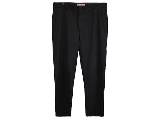 Pantaloni dritti in cotone nero Acne Studios