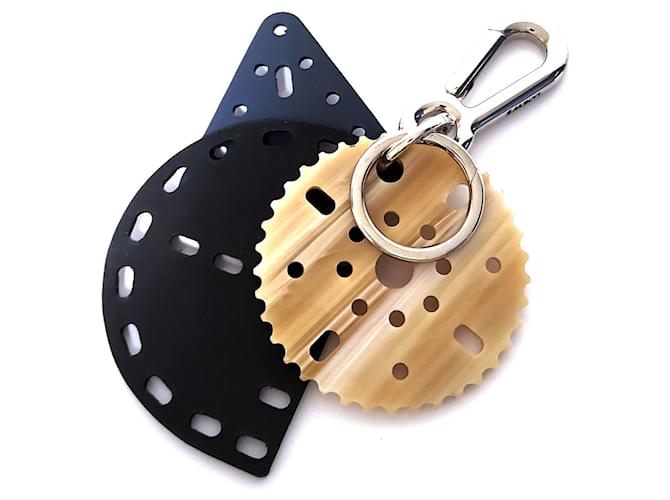 Portachiavi Loewe Meccano in nero e beige