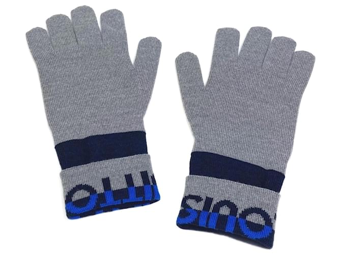 Guanti in lana grigia Louis Vuitton Marrone