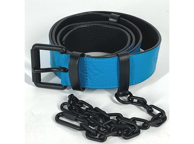 Cintura Carabiner Monogram con Catena Virgil Abloh MP207T di Louis Vuitton Blu