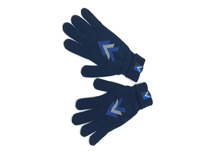 Guanti in lana navy Louis Vuitton Blu navy