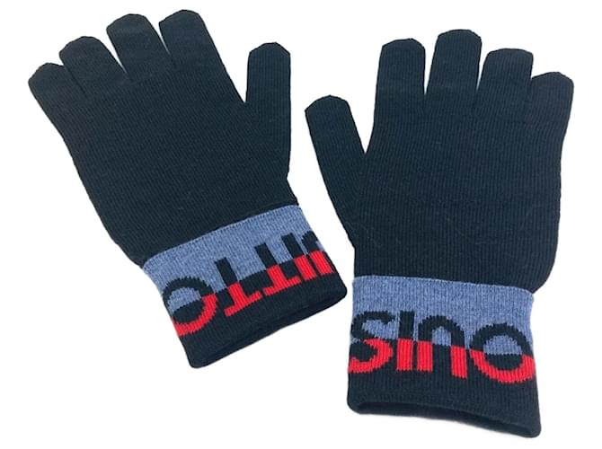 Guanti in lana nera Louis Vuitton Nero