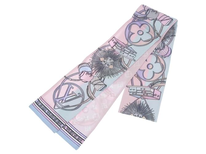 Sciarpa in seta Monogram Louis Vuitton Rosa Blu Monogramma