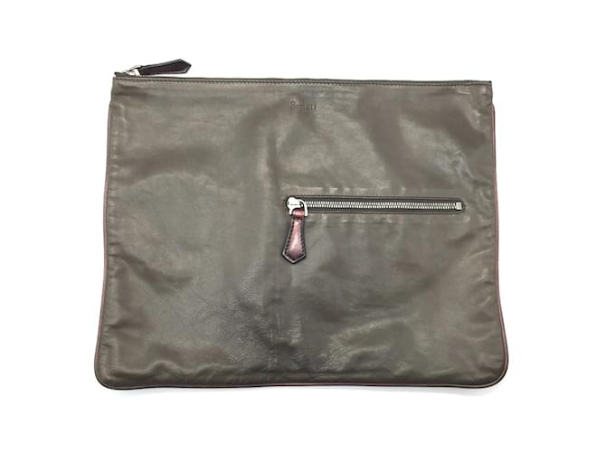 Clutch in pelle marrone Berluti