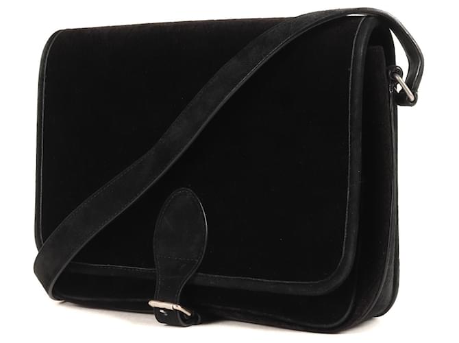 Borsa a Spalla in Velluto Monogramma Yves Saint Laurent Nero