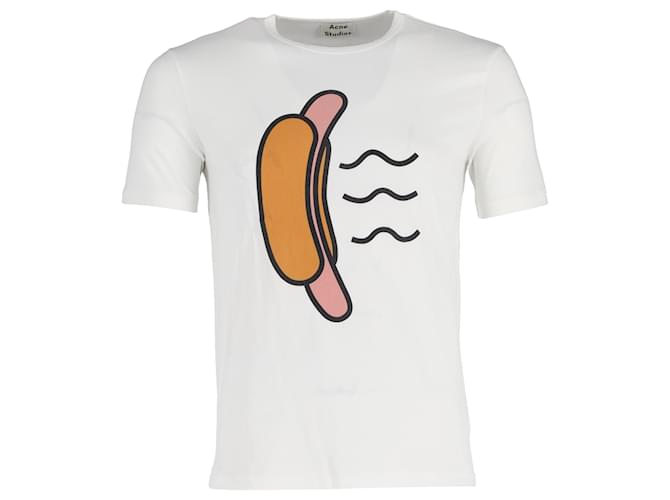 T-shirt Hotdog Acne Studios in cotone bianco