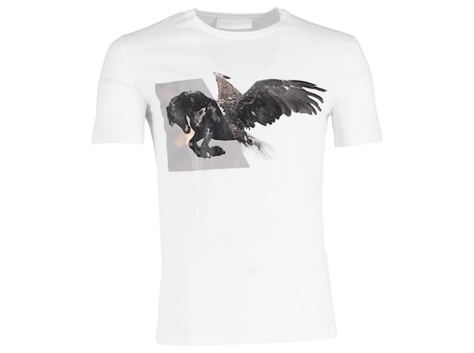 T-shirt Neil Barrett Pegasus in cotone bianco