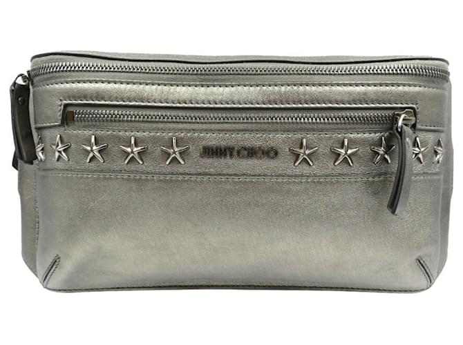 Borsa a tracolla in pelle con stelle Jimmy Choo Metallico
