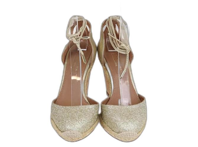 Espadrillas AQUAZZURA T.EU Pelle D'oro