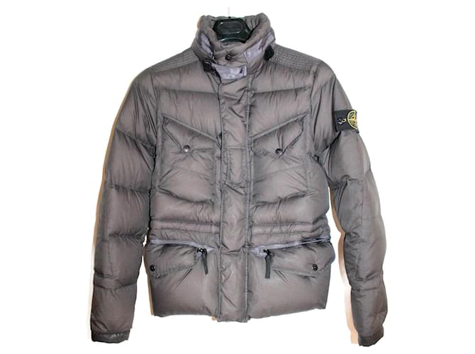 Giacca in piuma in nylon opaco Stone Island 2009 Grigio