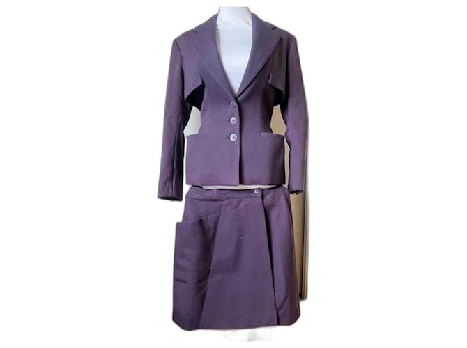 Alaïa Completo con Gonna Porpora Prugna Viola scuro