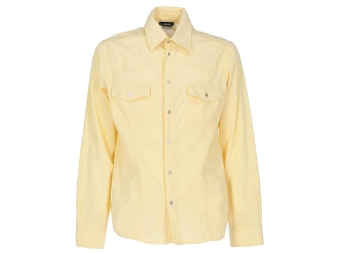 Camicia di cotone gialla Versace Giallo