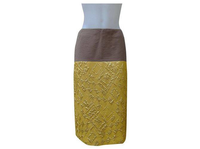 Dries Van Noten gonne Beige D'oro Giallo