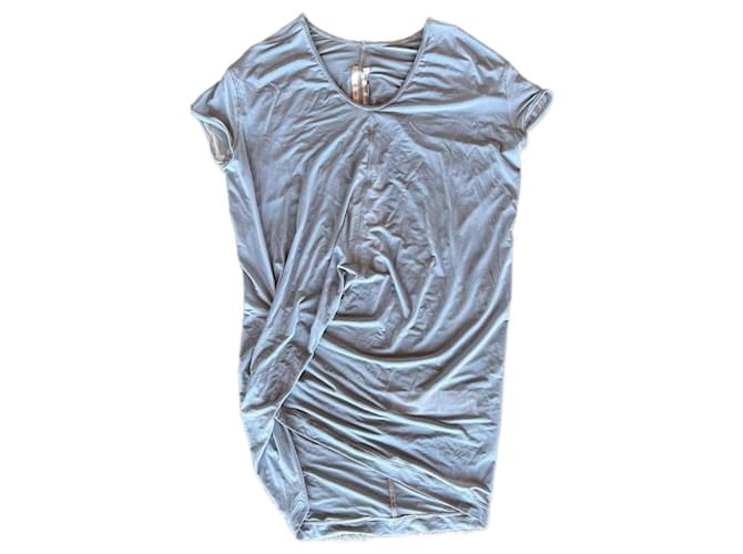 T-shirt asimmetrica "Hiked T" Rick Owens della SS2022 Blu chiaro