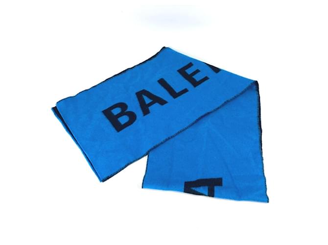 Sciarpa bicolore Balenciaga in blu e nero
