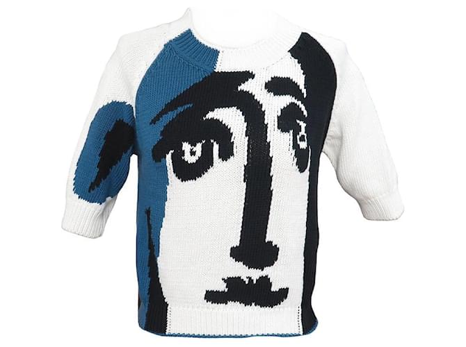 NUOVO RARO PULLOVER JIL SANDER ASTRAZIONE CUBISTA PABLO PICASSO WY240128 S 36 FELPA Multicolore