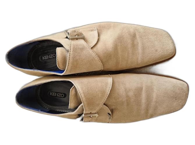 Kenzo mocassini in camoscio con fibbia Beige