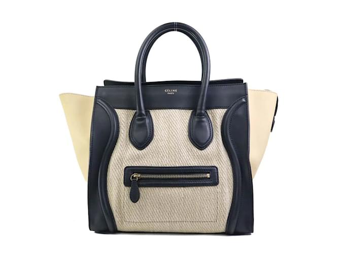 Luggage Céline Borsa a mano Celine Shopper Nero Beige
