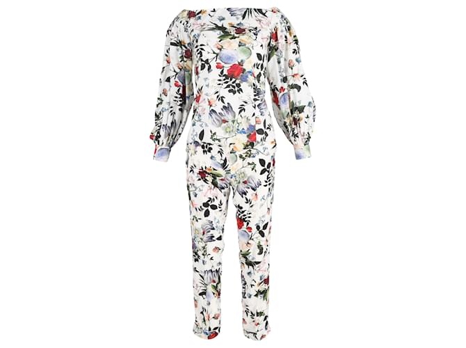 Set di blusa e pantaloni Erdem in seta con stampa floreale