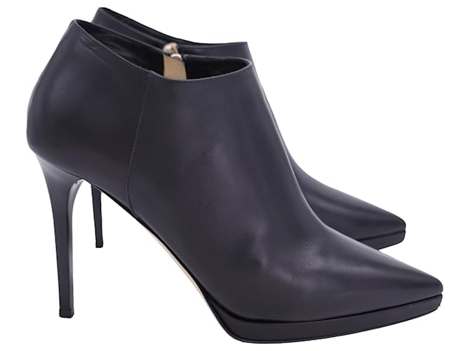 Stivaletti con plateau Jimmy Choo Lindsey 100 in pelle nera Nero