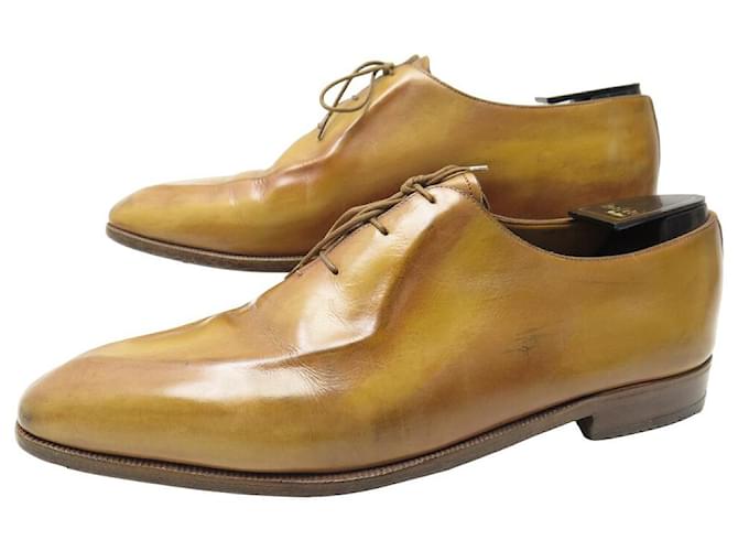 BERLUTI OLGA 6 OCCHIELLI OXFORD 9 43 IN CUOIO MIELE CAMMELLO