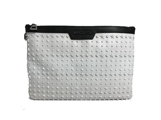 Borsa Clutch DEREK con Stelle Jimmy Choo Nero Bianco