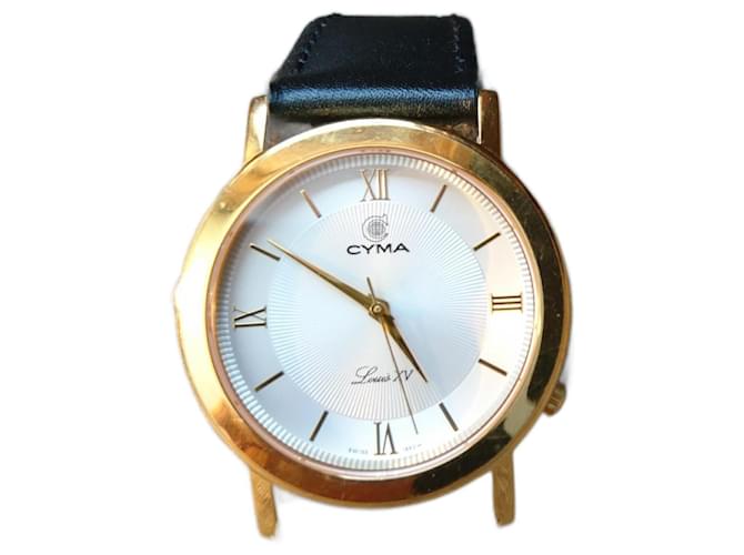 Autre Marque Orologio al quarzo Cyma Luis XV 725 Swiss Nero Bianco D'oro