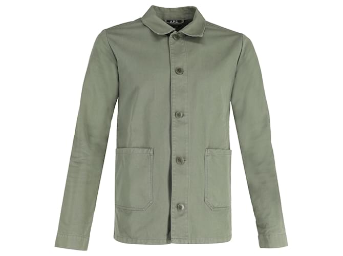 Apc Giacca A.P.C. con bottoni e tasche in cotone verde