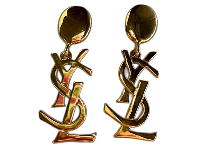 Yves Saint Laurent BO Clips Logo YSL modello raro e iconico Gold hardware