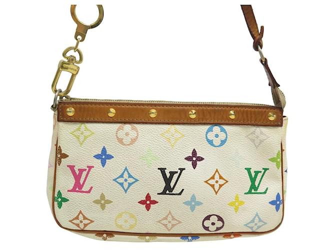 BORSA A MANO LOUIS VUITTON POCHETTE ACCESSORI PORTACHIAVI MURAKAMI Bianco