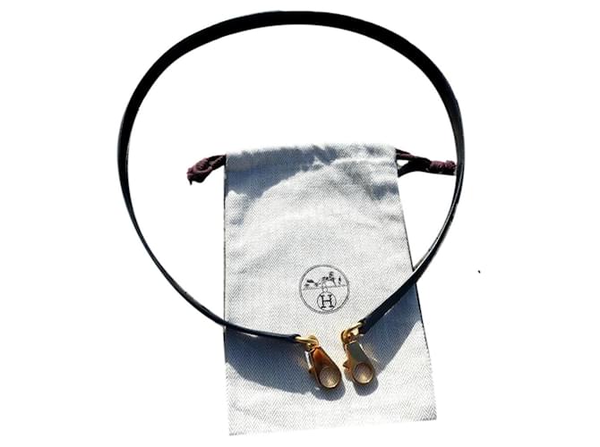 tracolla hermès vintage in box nero con dustbag per Kelly