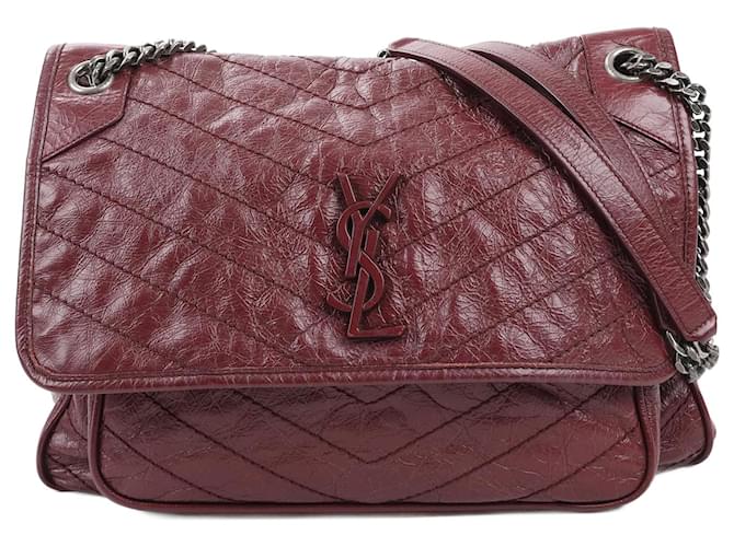 Borsa a spalla in pelle Niki Saint Laurent Paris in bordeaux 498883 Nero