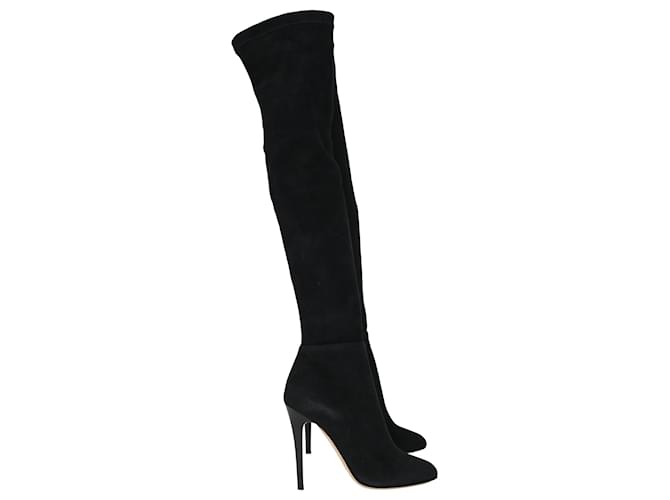 Stivali alti con tacco Jimmy Choo Turner in suede nero