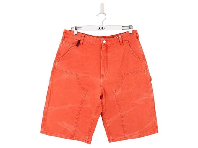 Acne Bermuda di cotone Arancione