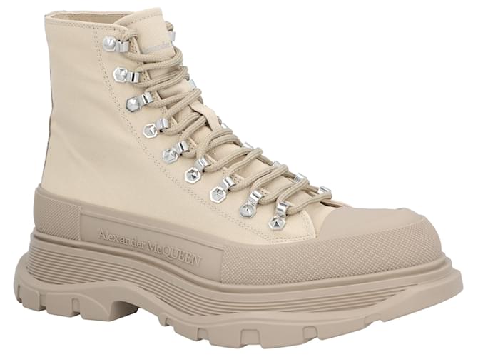 Stivali Tread Slick 'Beige' di Alexander McQueen Marrone