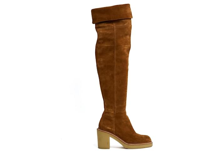 Stivali Hermès 2023 EU39.5 Dakota Gold Suede Thigh UK6 US8.5 Hermes Caramello