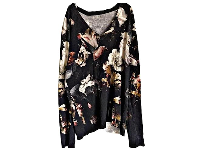 Maglione vintage in misto seta botanica e piume Alexander McQUEEN Archive 95 AW Multicolore